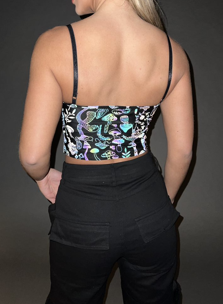 Bandeau Top met Reflecterende Print