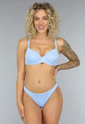 Lichtblauwe Push Up Bikini Top met Beugels