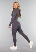 Antraciet Sportief Jumpsuit met Rits