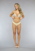 Nude Panty met Fishnet Patroon Extra Groot