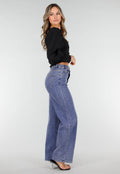 Zwarte Blouse met Lange Pofmouwen en Knopen