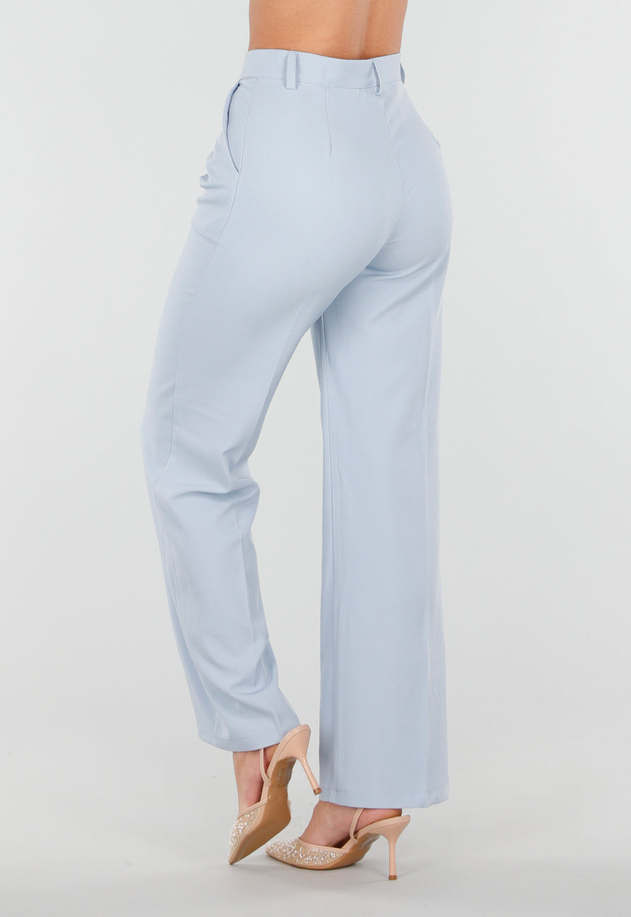 Lichtblauwe Pantalon met Rechte Pijpen