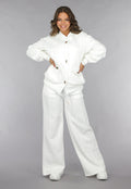 Witte Two Piece met Kabelpatroon