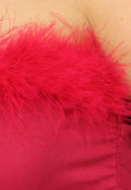 Bordeaux Rode Crop Top met Fluff