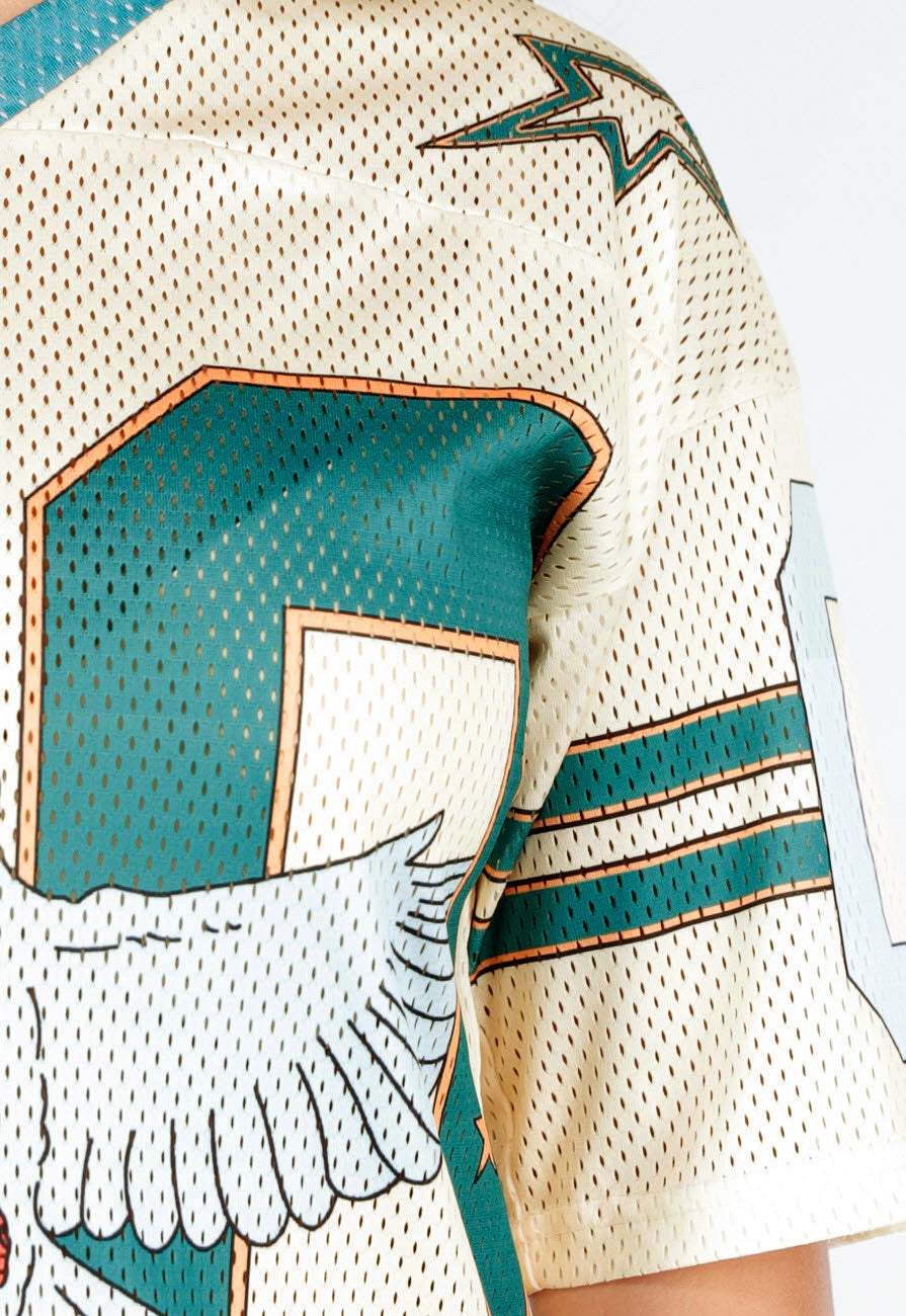 Oversized Baseball Jersey met Vogelprint
