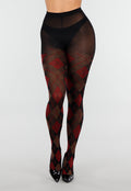 Rood Bruine 50 Den Panty met Argyle Print