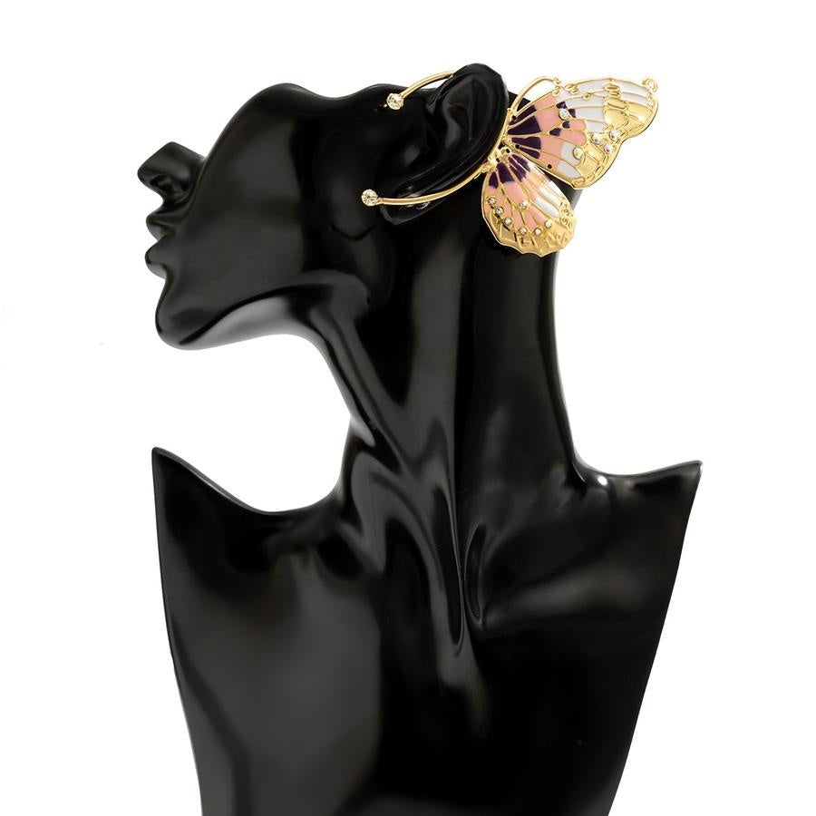Earcuff met Roze Vlinder Ontwerp