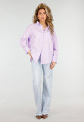 Lila Katoenen Blouse met Knoopsluiting