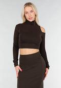 Bruine Two Piece Set met Cut Out