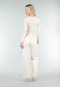 Beige Top met Cut Out Detail en Stretch