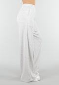 Grijze Wide Leg Joggingbroek met Elastische Taille en Stretch