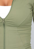 Khaki Trainingsjack met Duimgaten