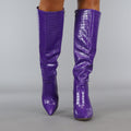 Paarse Croco Laars met Spitse Neus