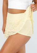 Butter Yellow Skort Met Kant en Ruches
