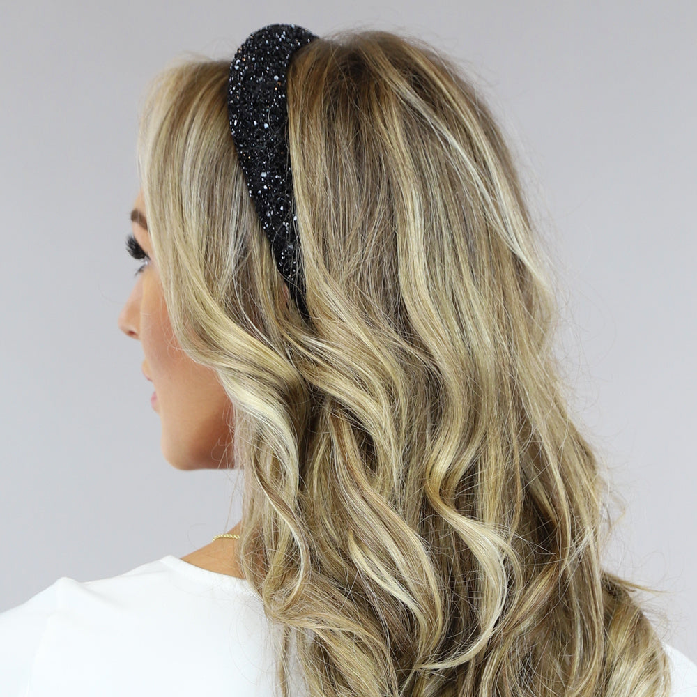 Zwarte Glitter Diadeem