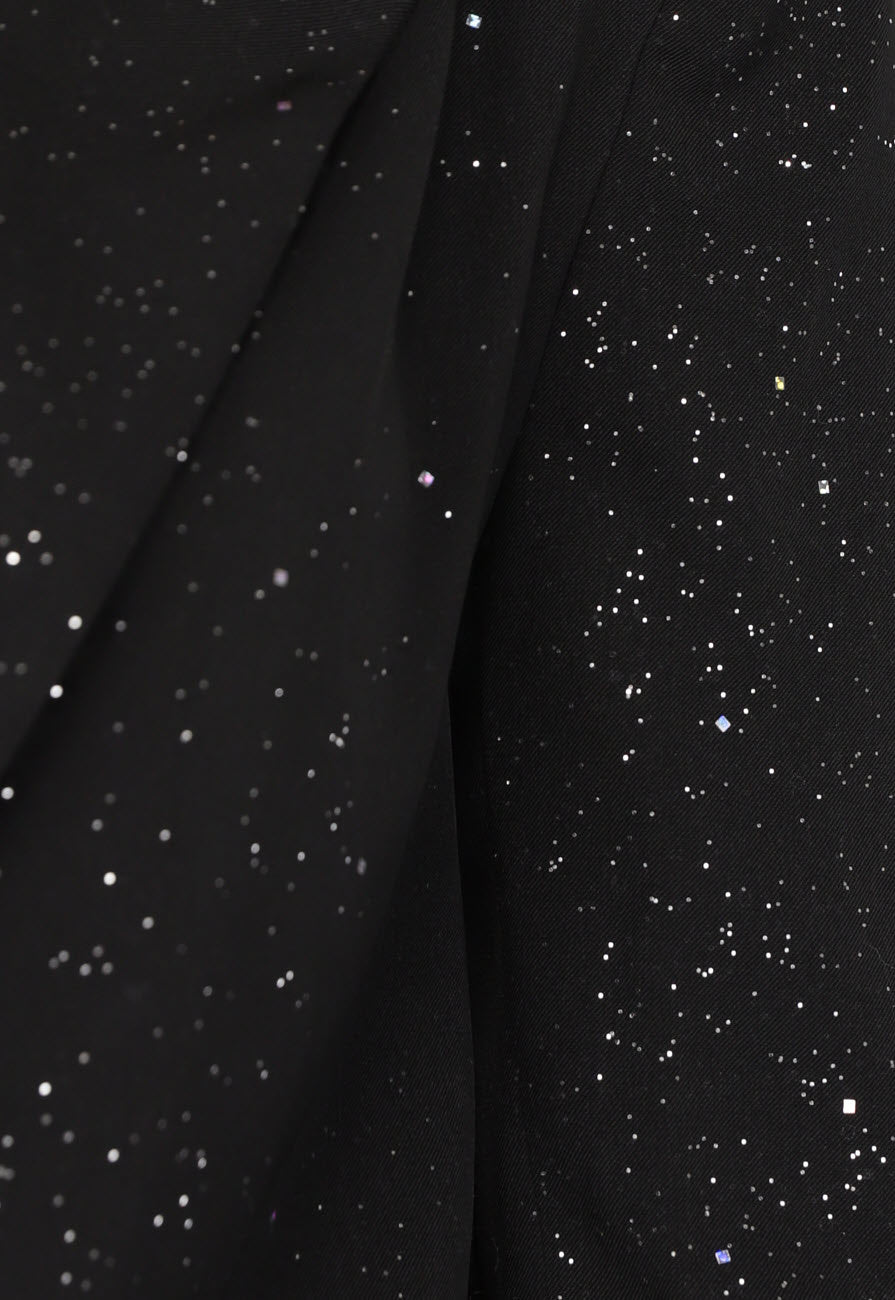 Zwarte Skort met Glitters en Twist Detail