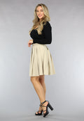 Geplooide Beige Skater Rok