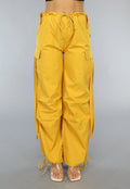 Mosterd Gele Parachute Broek met Zakken