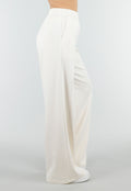 Beige Wide Leg Joggingbroek met Elastische Taille en Stretch