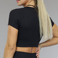 Zwarte Sporttop met Vierkante Hals en Straps