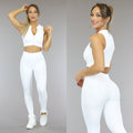 Witte Grove Rib Sport Legging met Scrunch