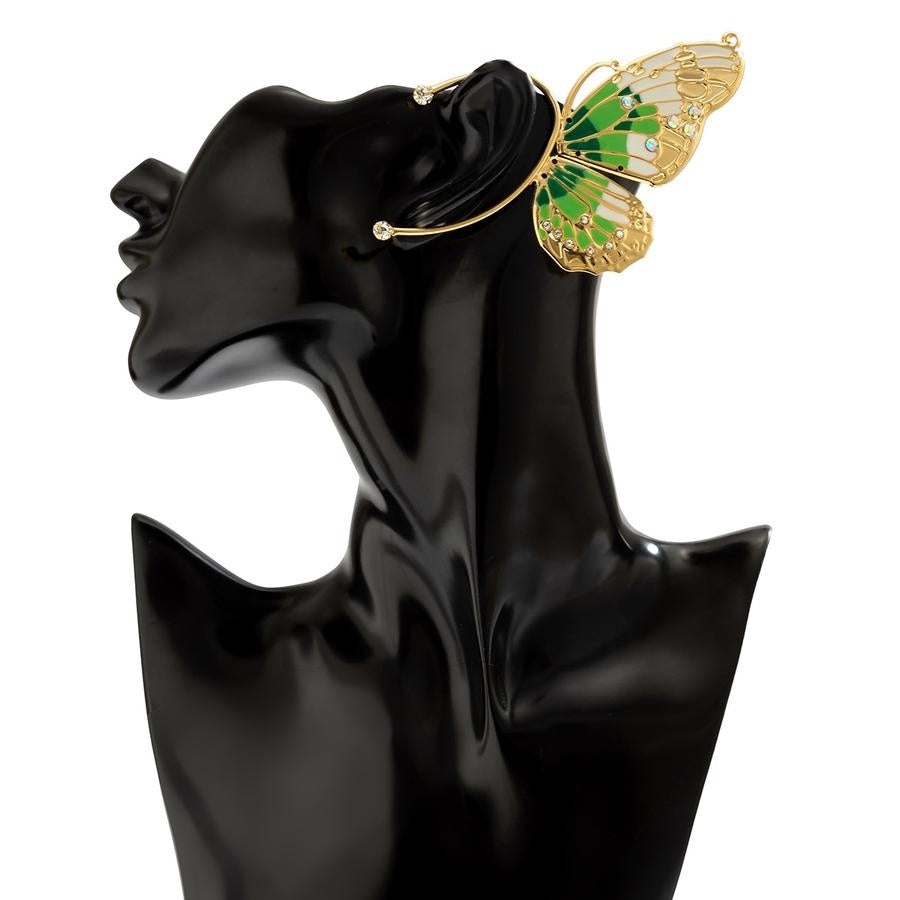 Earcuff met Groen Vlinder Ontwerp