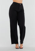 Zwarte High Waist Jeans met Rechte Pijpen