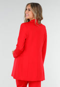 Rode Half Lange Blazer met Stretch