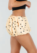 Gele Ballonshort met Zwarte Stippen en Elastische Taille