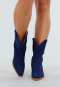 Donkerblauwe Cowboylaarzen met Lage Hak