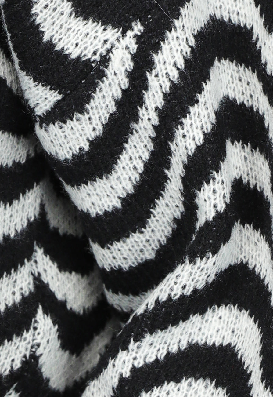 Gebreide Wavy Trui met Rood Detail