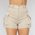 Elastische Cargo Short met Zilveren Details