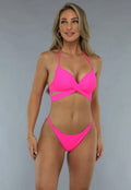 Verstelbaar String Bikini Broekje in Neon Roze
