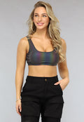 Reflecterende Korte Top met Padding