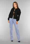 Zwart Vest met Strikjes