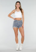 Witte Basic Stretch Crop Top met Pads