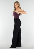 Donkerpaarse Sport Bandeau Top met Stretch en Pads