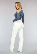 Antraciet Stretch Top met Plooien