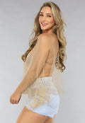 2-Delige Gouden Fishnet Glitter Set