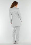 Lichtgrijze Tall Elastische Pantalon met Rechte Pijpen