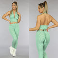 Groene Retro Halter Crop Top