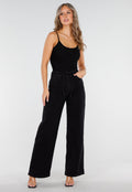Zwarte Bodysuit met Spaghetti Bandjes en Pads