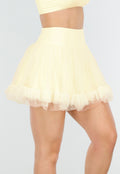 Butter Yellow Tule Rokje met Ondershort en Elastische Tailleband