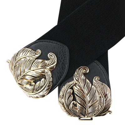 Elastische Tailleriem met Gouden Haaksluiting