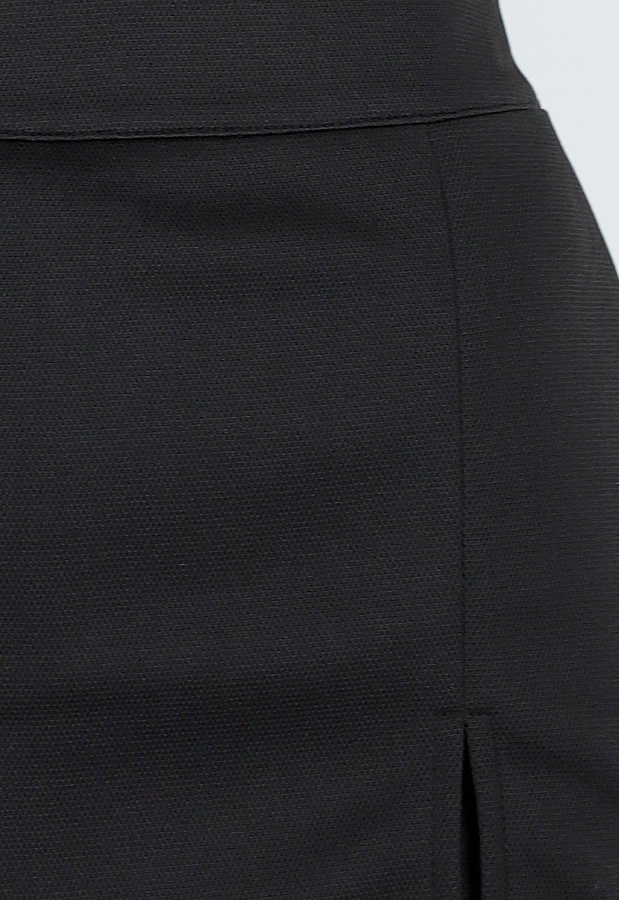 Gebreide Zwarte Stretch Skort met Split
