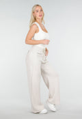 Gebroken Witte Body met Vierkante Hals en Stretch