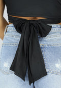 Zwarte Overslag Top met Cut Out