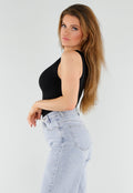 Naadloze Shaping Top in Zwart met Hoge Halslijn