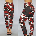 Roestbruine Cargo Broek met Camouflage Print