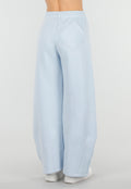 Lichtblauwe Barrel Fleece Joggingbroek met Trekkoord en Stretch